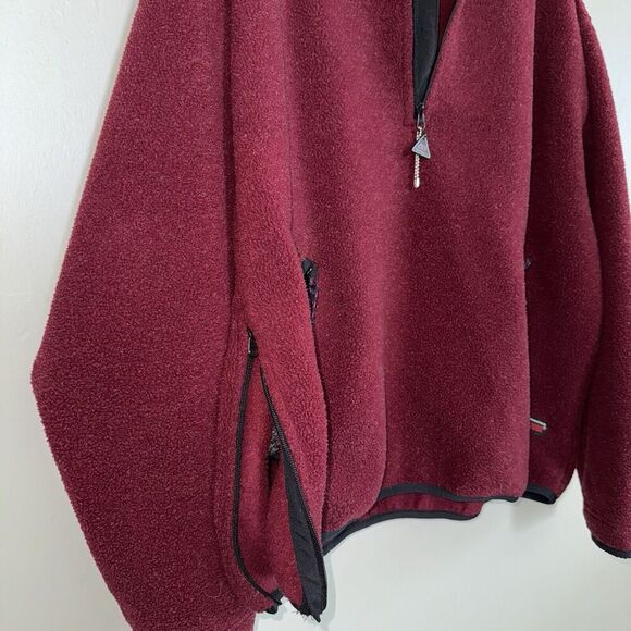 Vintage Outersport 1/4 Zip Fleece Pullover Men’s Size L Jacket Sweater Dark Red - Picture 5 of 6